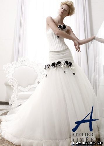 Черно-белое свадебное платье